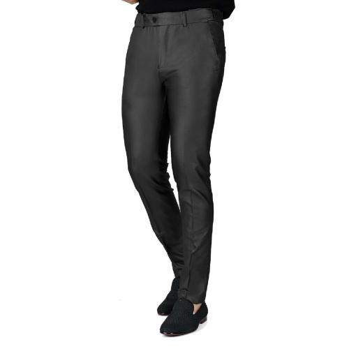 Barabas Metallic Black Slim Fit Pants CP95